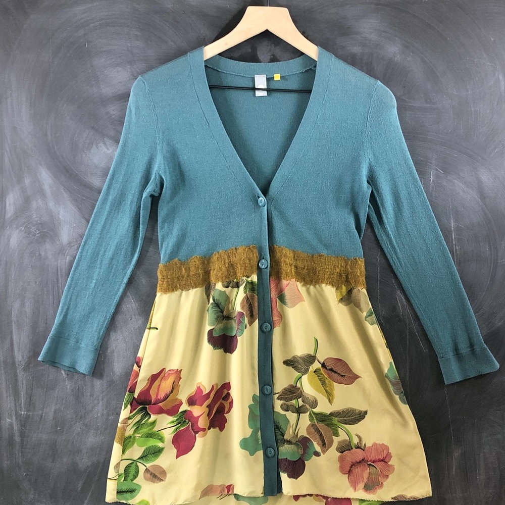 Knitted & Knotted Anthropologie Cardigan Floral